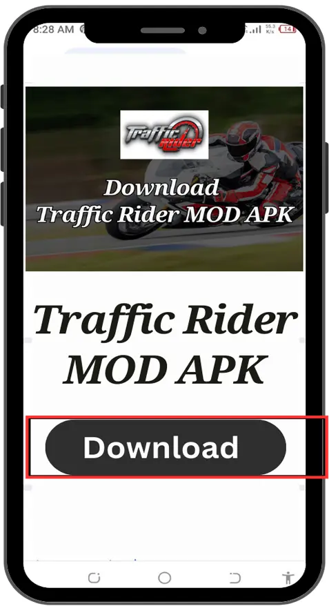 button to download traffic rider
